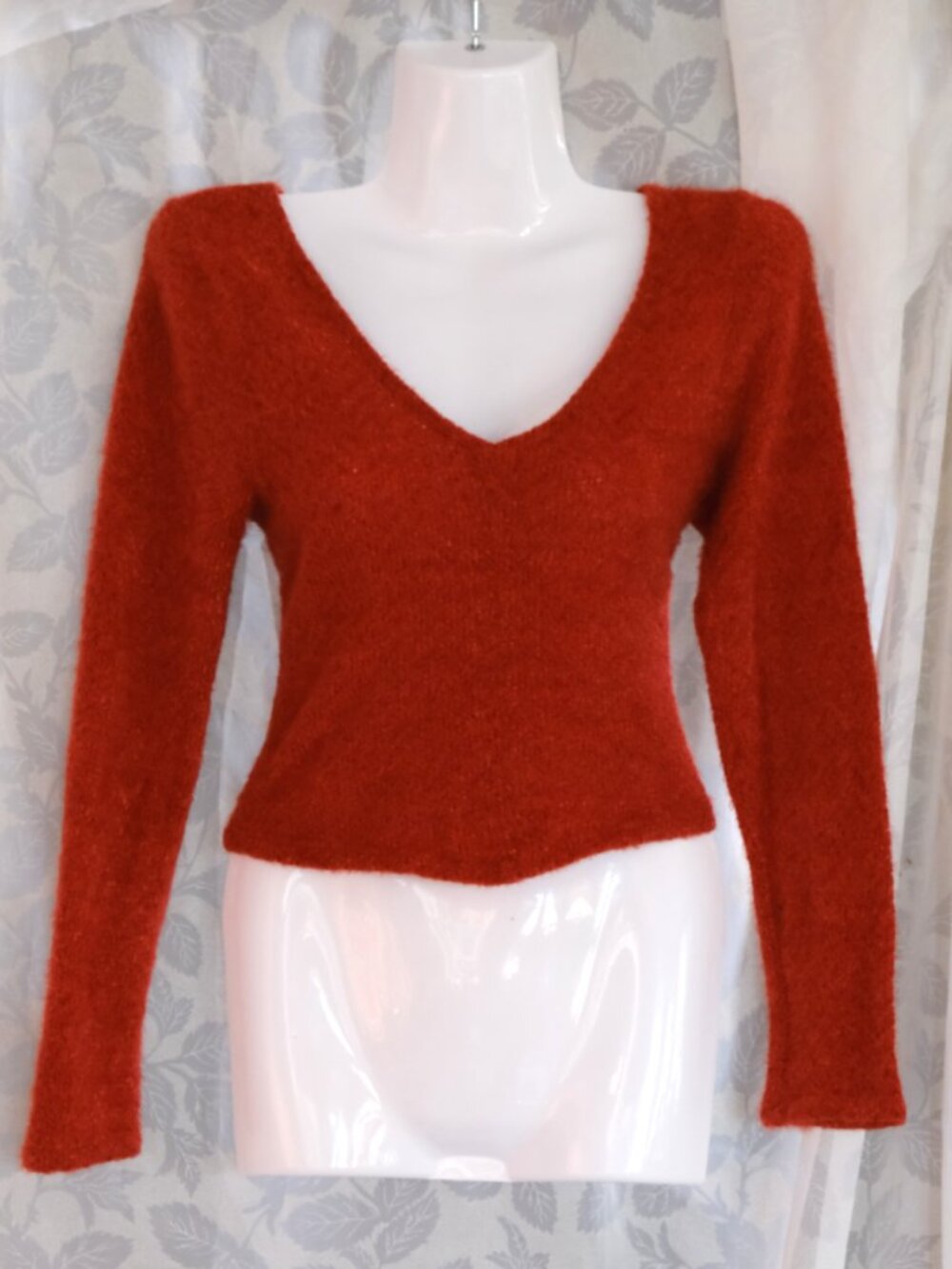 Altar’d State Soft Fuzzy Low Cut Sweater | Cozy Plush Knit